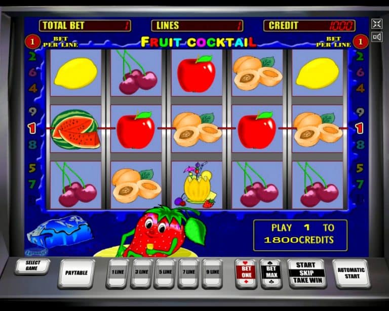 Онлайн аппараты «Fruit Cocktail» в казино Вулкан Платинум